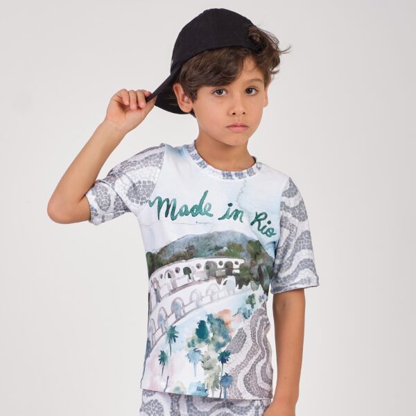 BLUSA UV MANGA CURTA ESTAMPADA INFANTIL BL0404BK - Imagem 3